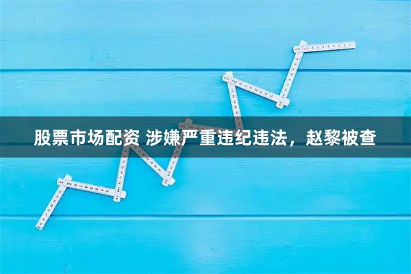 股票市场配资 涉嫌严重违纪违法，赵黎被查